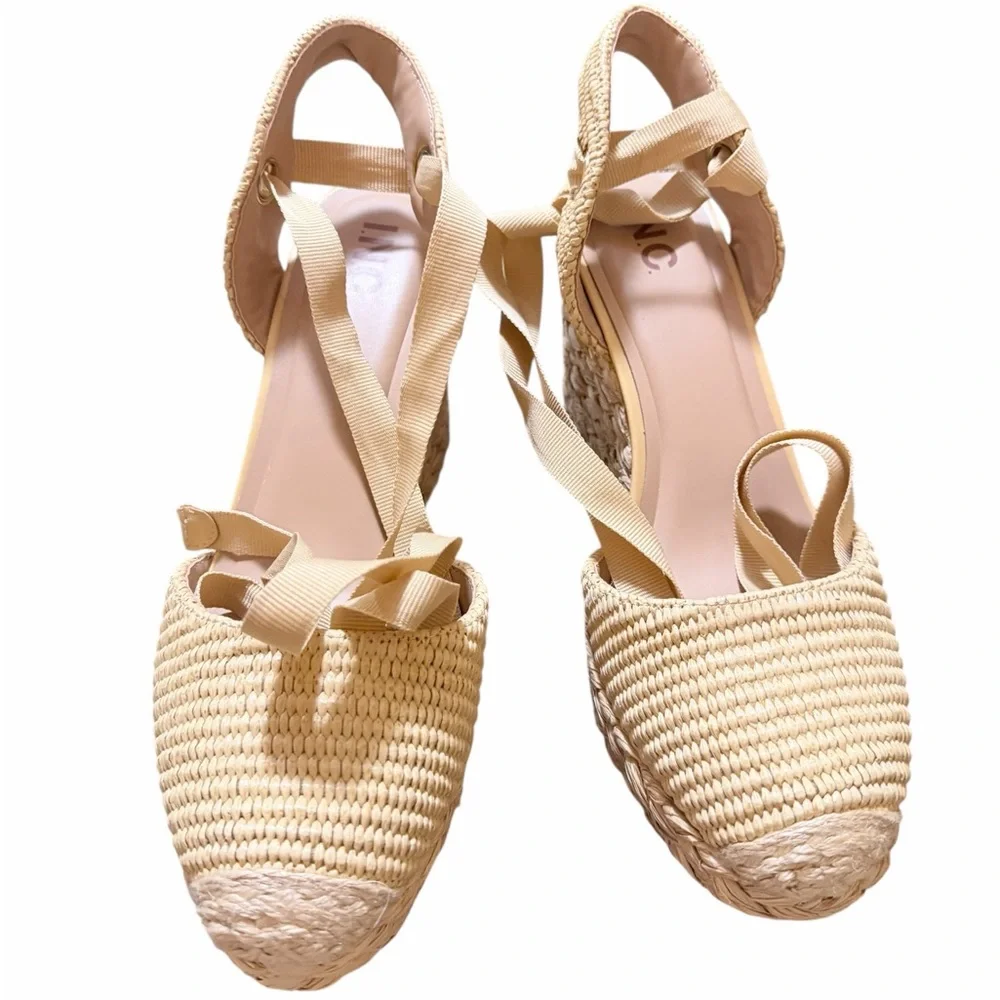 🌼💚NIB INC International Concepts Women's Beige Espadrille Wedges